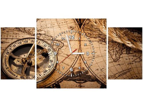 80X40CM ZEGAR MAPA ŚWIATA OBRAZ na Arena.pl