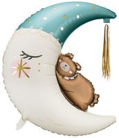 Balon foliowy Miś na księżycu, 80x98 cm, mix