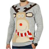 SWETER ŚWIĄTECZNY RENIFER PREZENT NA GWIĄZDKĘ CHOINKA ŚWIĘTA CIEPŁY SZARY