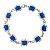 SREBRNA BRANSOLETKA KARMAZYCJA Z SZAFIRAMI PRÓBA SREBRA 925