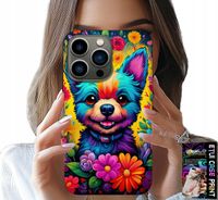 ETUI DO IPHONE 15 PRO - KWIACISTE WZORY PIESEK PIES JORK PLECKI