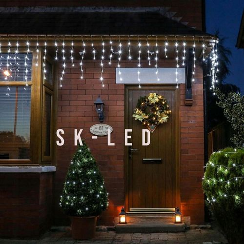 KURTYNA ŚWIETLNA 200 LED 9,5m SOPLE GIRLANDA LED BIAŁA ZIMNA PROGRAMATOR na Arena.pl