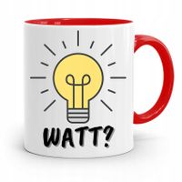 Kubek Czerwony Prezent Dla Elektryka Watt? Żarówka Z Nadrukiem Ze Zdjęciem