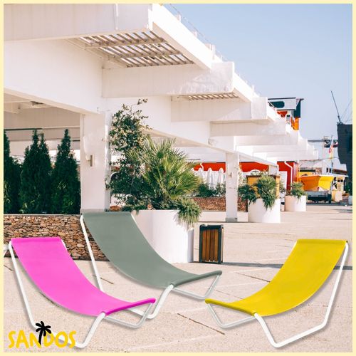 Leżak plażowy do opalania składany żółty KAONA na Arena.pl