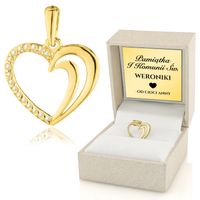 Złote serce zawieszka 585 PREZENT KOMUNIA Pamiątka Komunii + GRAWER