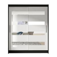 Szafa przesuwna Westa XIII z lustrem 150 - CZARNY/BIAŁY