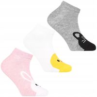 Skarpetki Dziewczęce Stopki Bawełniane Uroczei 3-pak KOLOROWE MORAJ 35-38