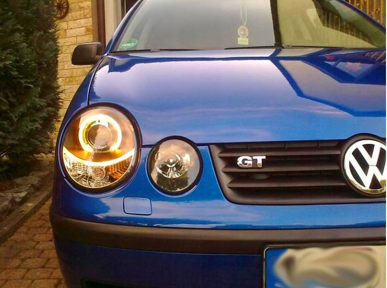 LAMPY Reflektory Do Twojego VW POLO 9N 2001-2005 RINGI BLACK DEPO Soczewki zdjęcie 7