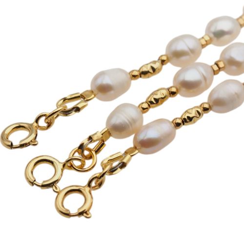 Naszyjnik - Białe Perły hodowane, hematyt, zawieszka słońce i srebro złocone na Arena.pl