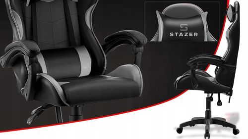 FOTEL KUBEŁKOWY OBROTOWY REGULOWANY GAMINGOWY KRZESŁO GRACZA DO KOMPUTERA na Arena.pl