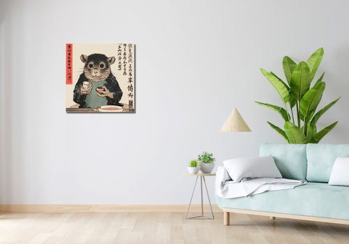 Obraz 60x60cm Kulinarny Rytuał Gryzonia na Arena.pl