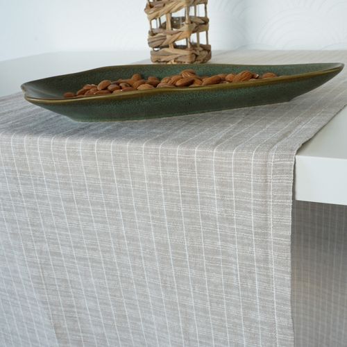 Bieżnik Lniany Kratka 120cm na Arena.pl