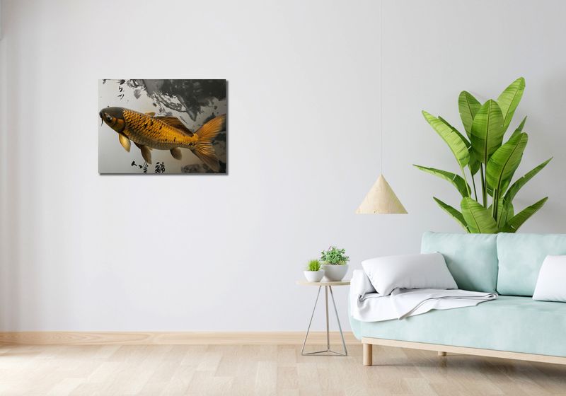 Obraz 70x50cm Spokojna Ryba Koi zdjęcie 2