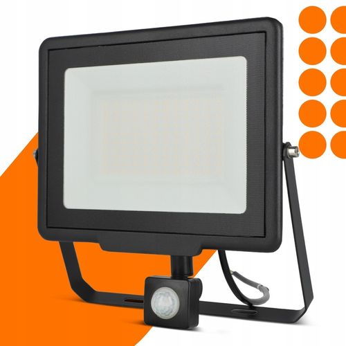 Naświetlacz LED Halogen 100W Reflektor Lampa Zewnętrzna Czujnik Ruchu na Arena.pl