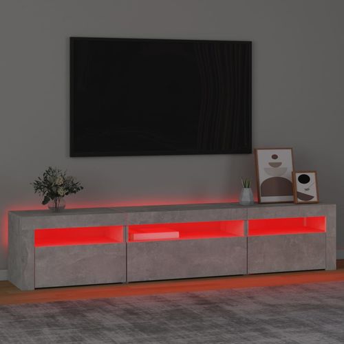 Szafka pod TV z oświetleniem LED, szarość betonu, 195x35x40 cm na Arena.pl