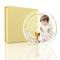 Statuetka Szklana na Pamiątkę Komunii dla Chłopca od Matki Chrzestnej