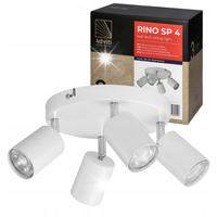LAMPA SUFITOWA OPRAWA HALOGENOWA OKRĄGŁA LED 4x GU10 RUCHOMA SPOT CZARNA