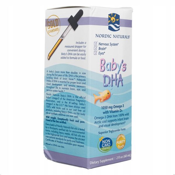 Nordic Naturals Babys DHA Omega 3 Tran Dla Dzieci Wygodny Zakraplacz 60ml zdjęcie 1
