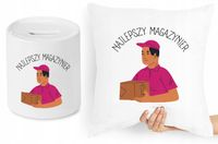 Dla Magazyniera Zestaw Poduszka + Skarbonka Z Nadrukiem Ze Zdjęciem