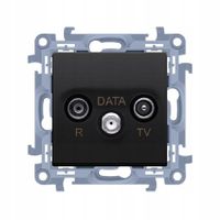 Simon 10 Gniazdo antenowe R-TV-DATA, tłum.:10dB czarny mat CAD.01/49