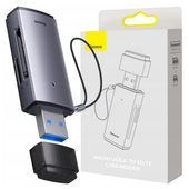 czytnik kart pamięci baseus lite series sd/tf, usb (szary)