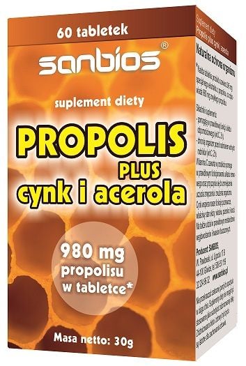 PROPOLIS PLUS CYNK I ACEROLA 60 Tabletek zdjęcie 1