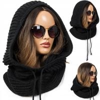 DUŻY KAPTUR Z WEŁNĄ BALACLAVA CIEPŁA CZAPKA DAMSKA PREMIUM KOLORY