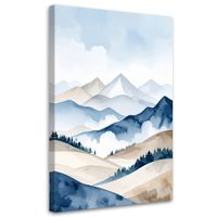 Obraz do salonu sypialni biura, Krajobraz górski natura drzewa