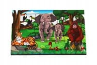 Drewniana kolorowa układanka dla dzieci Zabawka PUZZLE ZWIERZĘTA 12 el