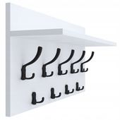 Wieszak na ubrania ścienny panelowy 9 haków 70x40 Biały