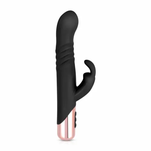 rosy gold rabbit thrusting system black - 10 trybow, silikon, usb na Arena.pl