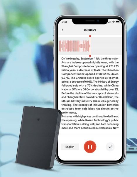 INTELIGENTNY DYKTAFON AI Bluetooth ChatGPT Transkrypcja- GŁOS NA TEKST ,APP zdjęcie 4