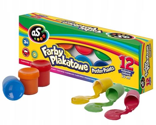 AS Farby plakatowe 12 kolorów - 20 ml na Arena.pl