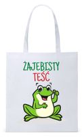Dla Teścia Taty Prezent Torba Eco Biała Shopper Z Nadrukiem Ze Zdjęciem
