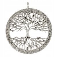 Zawieszka DRZEWO w liściach 41mm platyna 1szt.