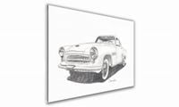 OBRAZ NA SZKLE PROSTOKĄTNY - NRD - Wartburg 313 Coupe - 1957