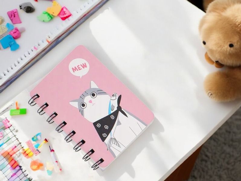 Notes notatnik spiralny mini zeszyt w linie a7 różowy zdjęcie 5