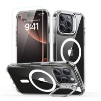 esr classic hybrid kickstand halolock magsafe & tempered glass iphone