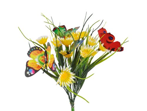 Lampa solarna ogrodowa lampka kwitnąca łąka kwiaty do ogrodu żółta łąka na Arena.pl