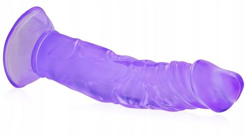 GRUBY PENIS NA PRZYSSAWCE WYGIĘTE DILDO ŻEL 22 cm na Arena.pl