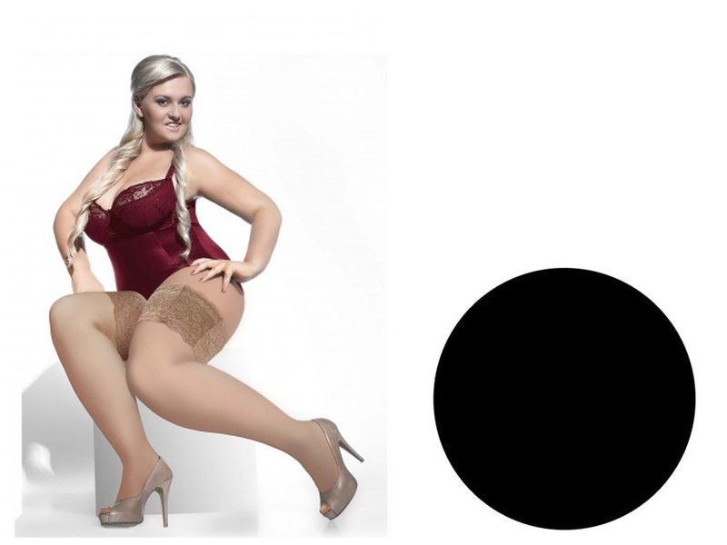 KORONKOWE OPASKI NA UDA Z KIESZONKĄ SIZE PLUS 7-8 Nero zdjęcie 1