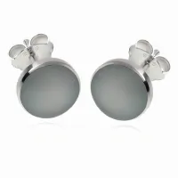 DELIKATNE OKRĄGŁE SREBRNE KOLCZYKI KÓŁKA 7MM WKRĘTKI OPALIZUJĄCA MASA SREBR