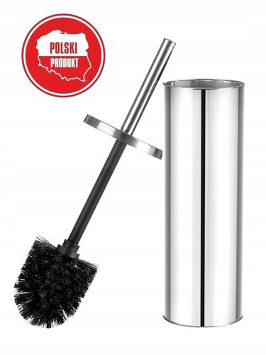 SZCZOTKA TOALETOWA WC STOJĄCA STALOWA SREBRNA antybakteryjna CHROM ZAMYKANA na Arena.pl