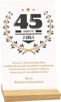 STATUETKA RAMKA 45 urodziny z życzeniami dla faceta kolegi duży wybór
