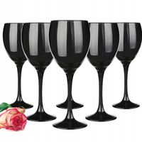 Kieliszki do wina CZARNE 300 ml zestaw 6 sztuk