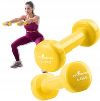 HANTLE ŻELIWNE HANTELKI WINYLOWE CIĘŻARKI DO ĆWICZEŃ DOMU ZESTAW 2x0,75 kg