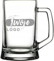 Kufel Szklany z Grawerem Logo firmy TANIO 100 sztuk hit