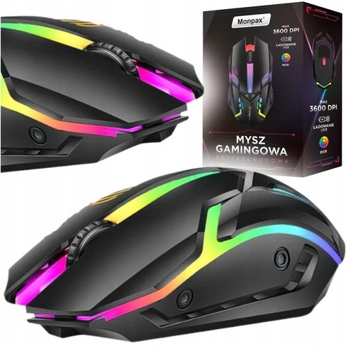 MYSZKA GAMINGOWA MYSZ DLA GRACZY BEZPRZEWODOWA KOMPUTEROWA LED RGB na Arena.pl