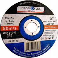 15x TARCZA DO CIĘCIA METALU STALI INOX 125x1 PROFIFLEX