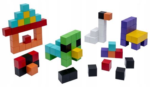 Klocki magnetyczne kostki STEM szcześciany konstrukcyjne 3d 96 elementów na Arena.pl